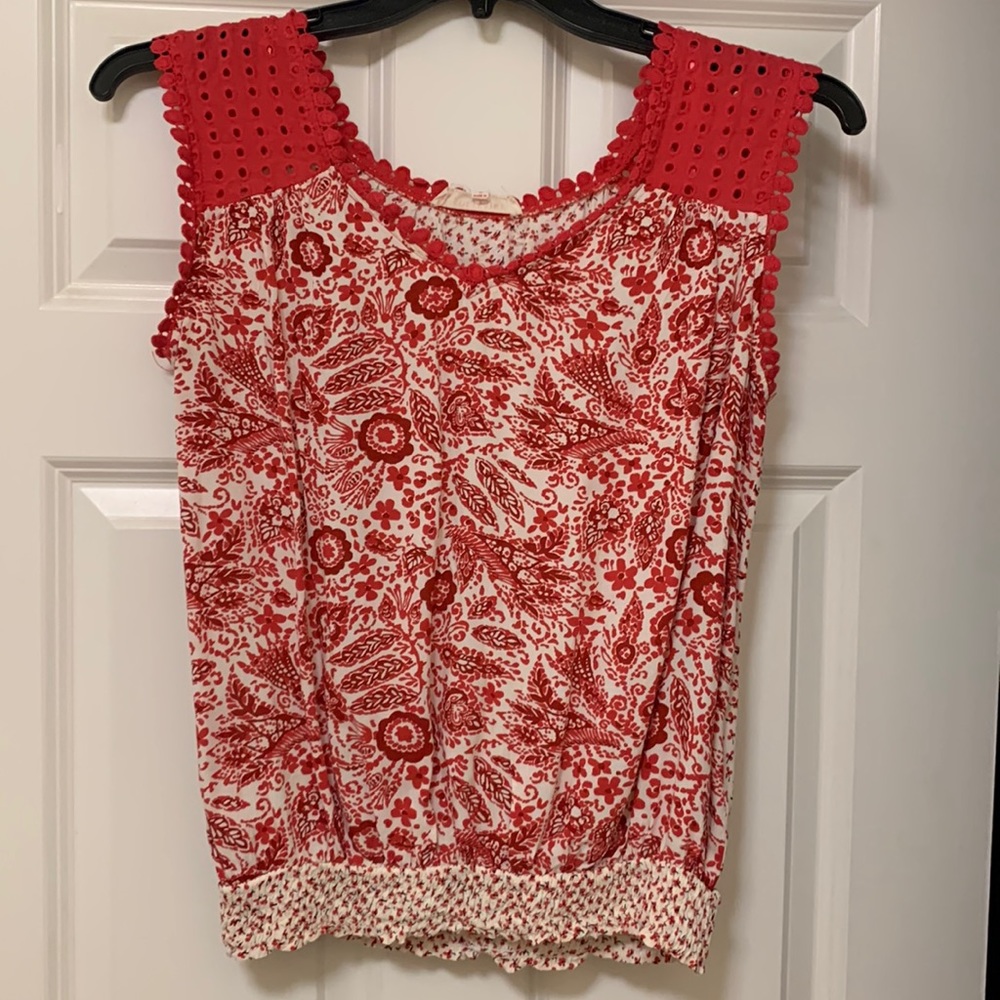 Solitaire Red Patterned Shirt. Size L.